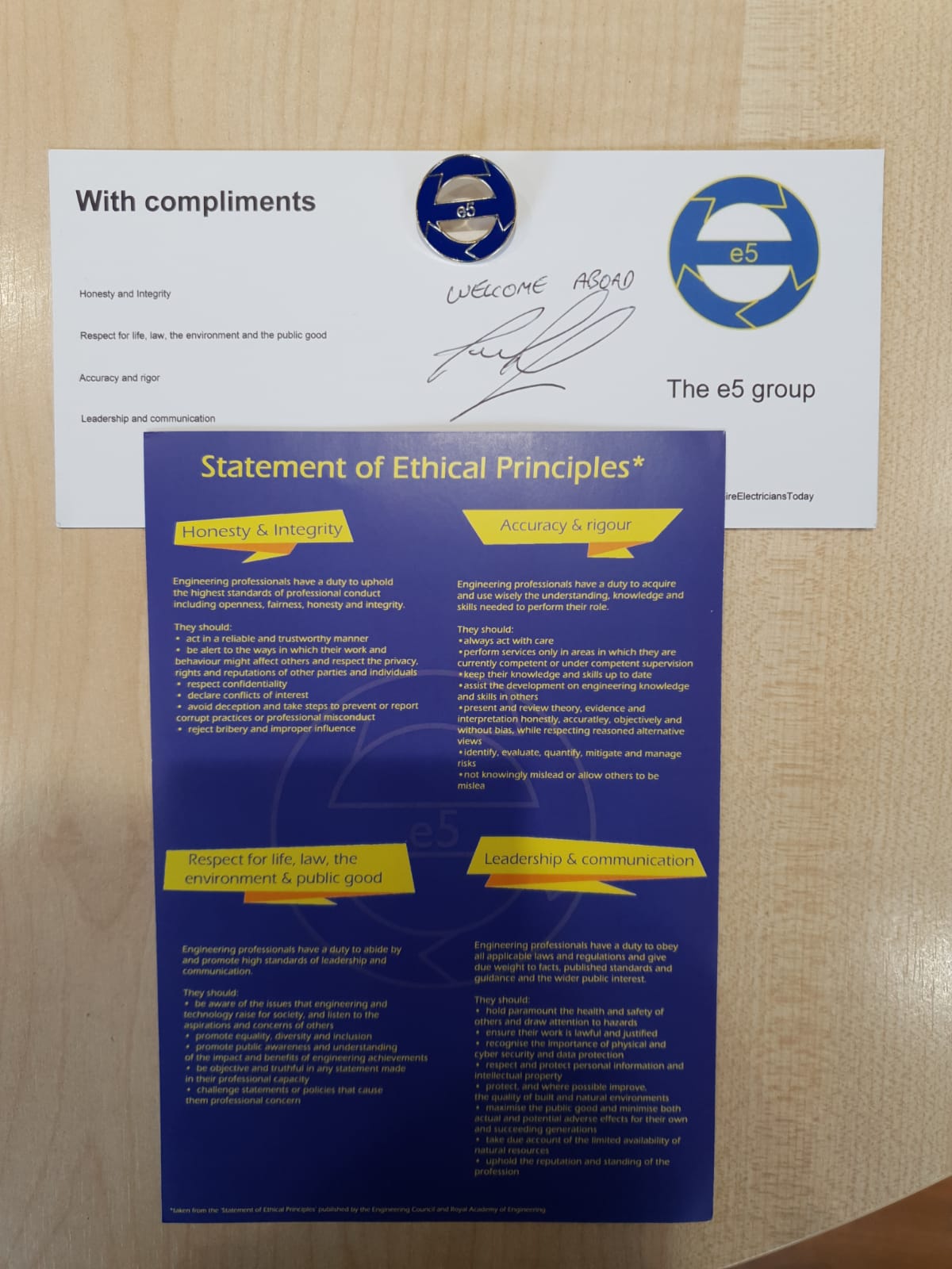 e5 group electricians being competent and registered and ethical