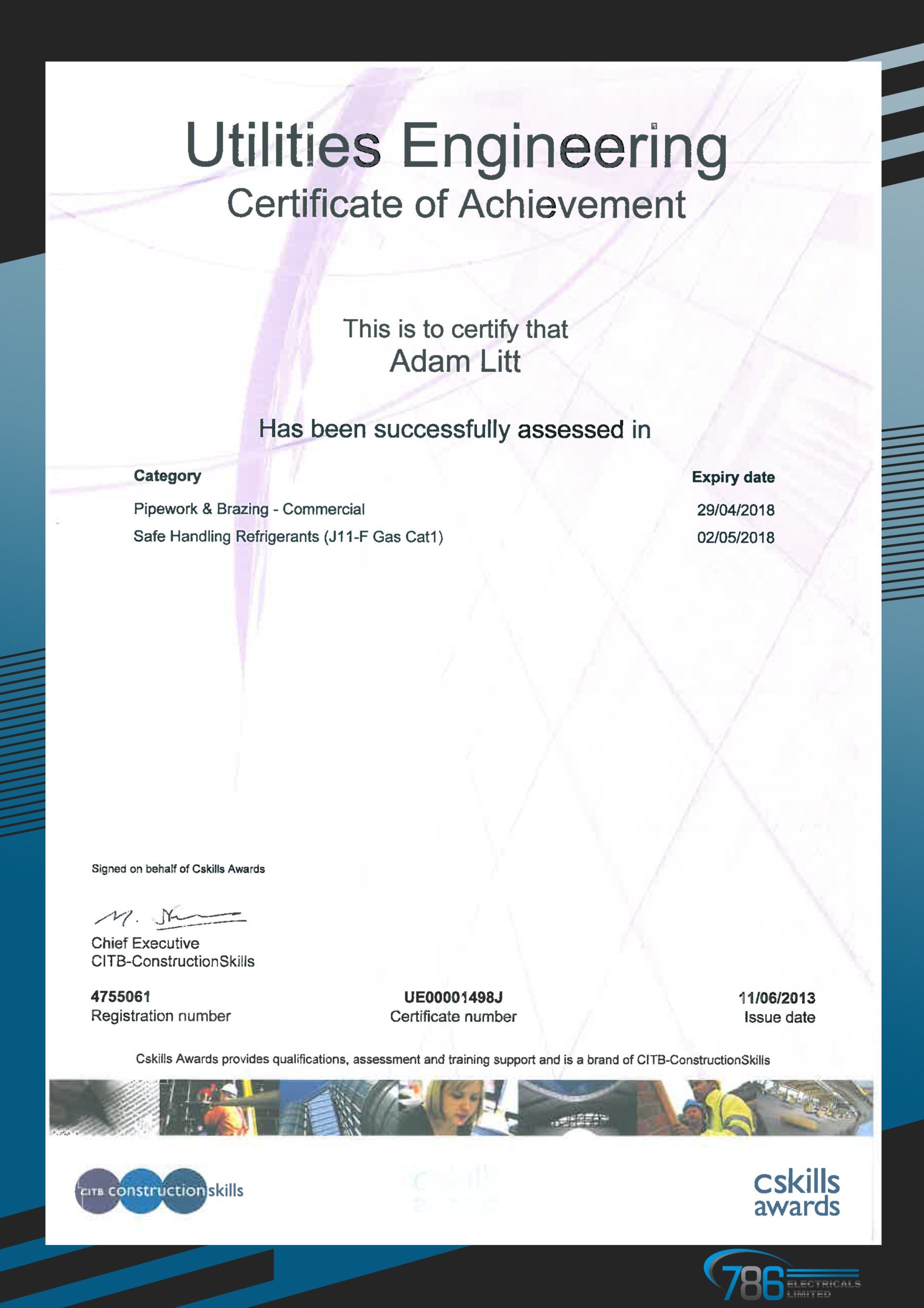 Utilities engineering certificate