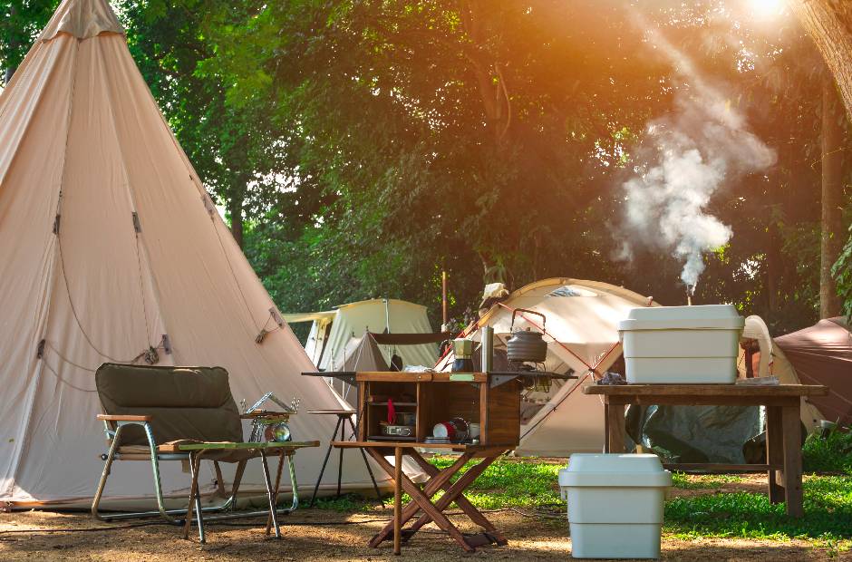 camp site in the forest