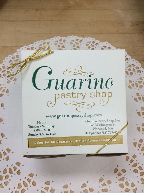 A box with guarino pastry shop written on it