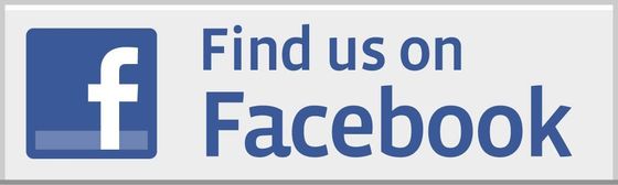 A facebook logo that says find us on facebook