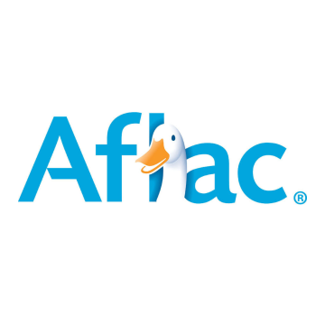 A logo for affac with a duck on it