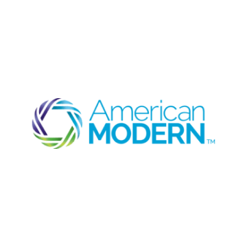 A logo for american modern with a purple and green circle