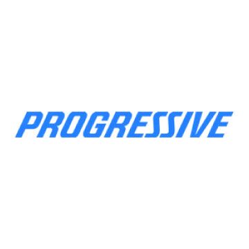 The progressive logo is blue and white on a white background.