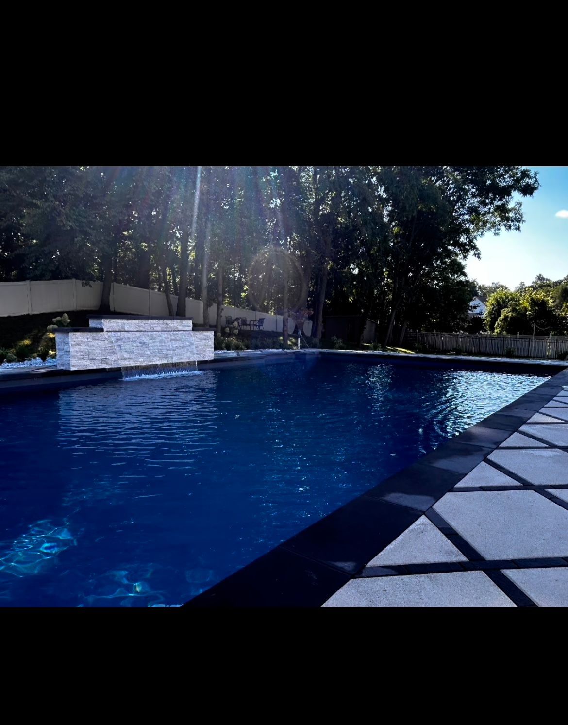 Pool With A Tiled Floor — Staten Island, NY — J. Molfino Masonry