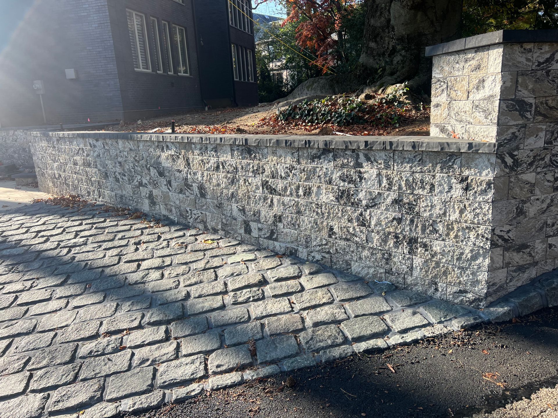 Stone Retaining Wall — Staten Island, NY — J. Molfino Masonry