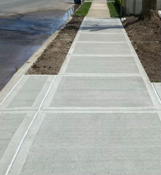 Concrete Sidewalk with Curb and Pedestrian Path — Staten Island, NY — J. Molfino Masonry