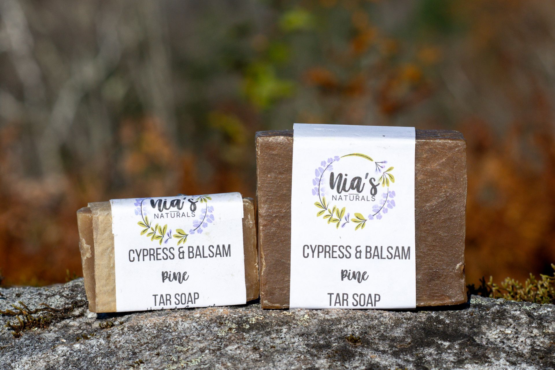 Cypress and Balsam Pine Tar soap by Vermont soap company Nia's Naturals