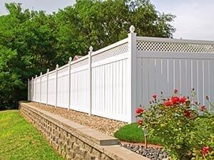 Beautiful white vinyl fence