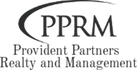 Logo of PPRM, Provident Partners Realty and Management, with a curved line above the letters.