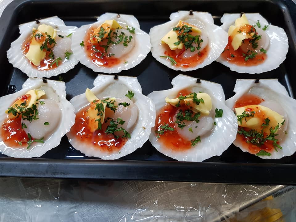 Scallops with Butter and Sweet Chilli — Glenmore Seafoods in Park Avenue, QLD