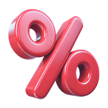 Red, 3D-rendered percentage symbol. | Reliable Automotive Repair