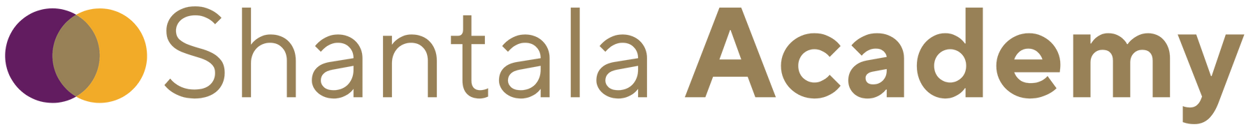 Het woord shantala academie staat op een witte achtergrond