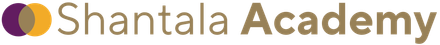 Het woord shantala academie staat op een witte achtergrond