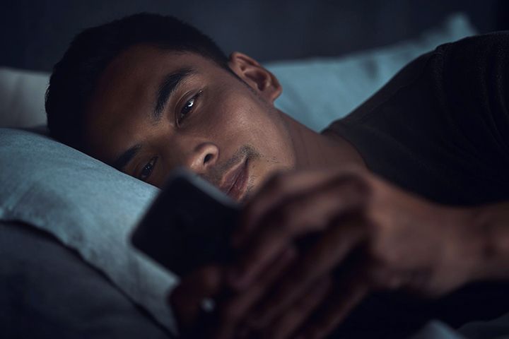 Man staying up late to post on social media