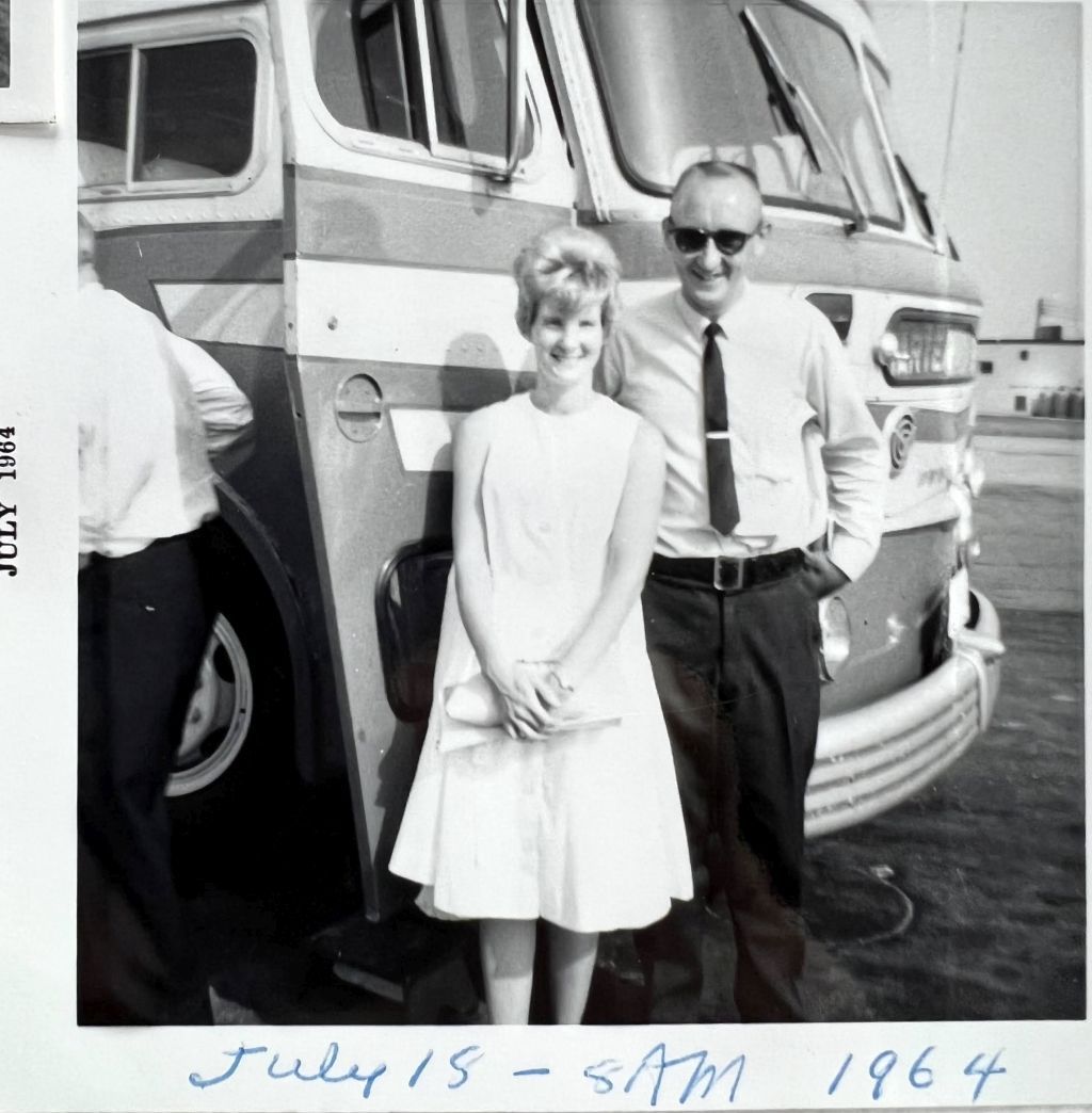 1964 - Fred and Dorothy, ready for departure.