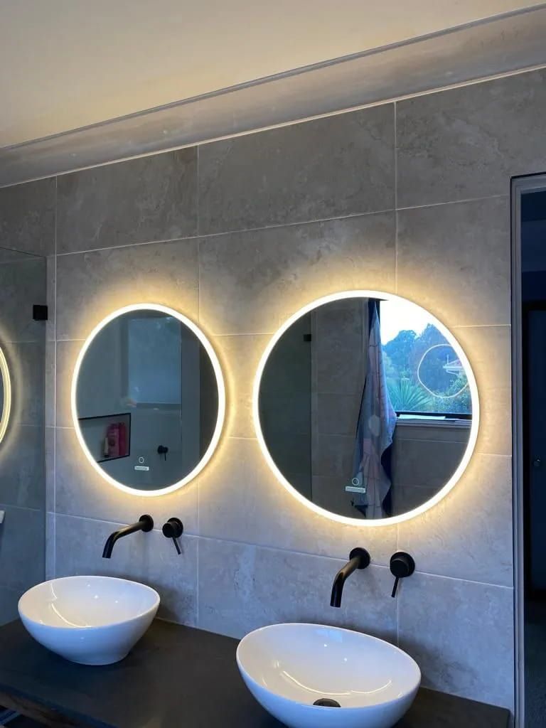 A Bathroom With Two Sinks and Two Mirrors  — Cool Heat Air Conditioning in Shellharbour, NSW