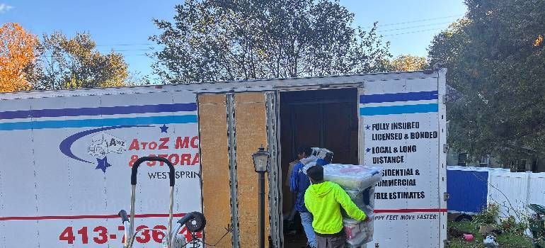 Crew loading furniture during moving from Westfield to Northampton