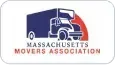 Massachusetts Movers Association logo with red, white, and blue shield and white text