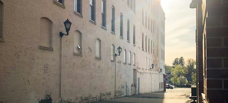 Historic alley in walkable towns in Western Massachusetts