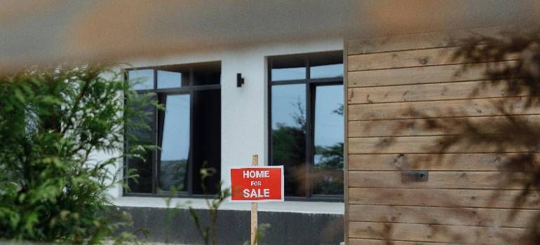 Modern house exterior with a red 