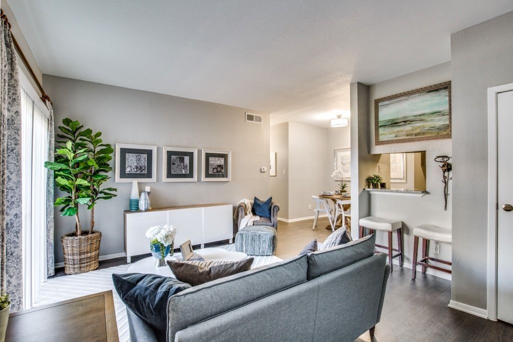 Living room at The Quinn at Westchase in Houston, TX.