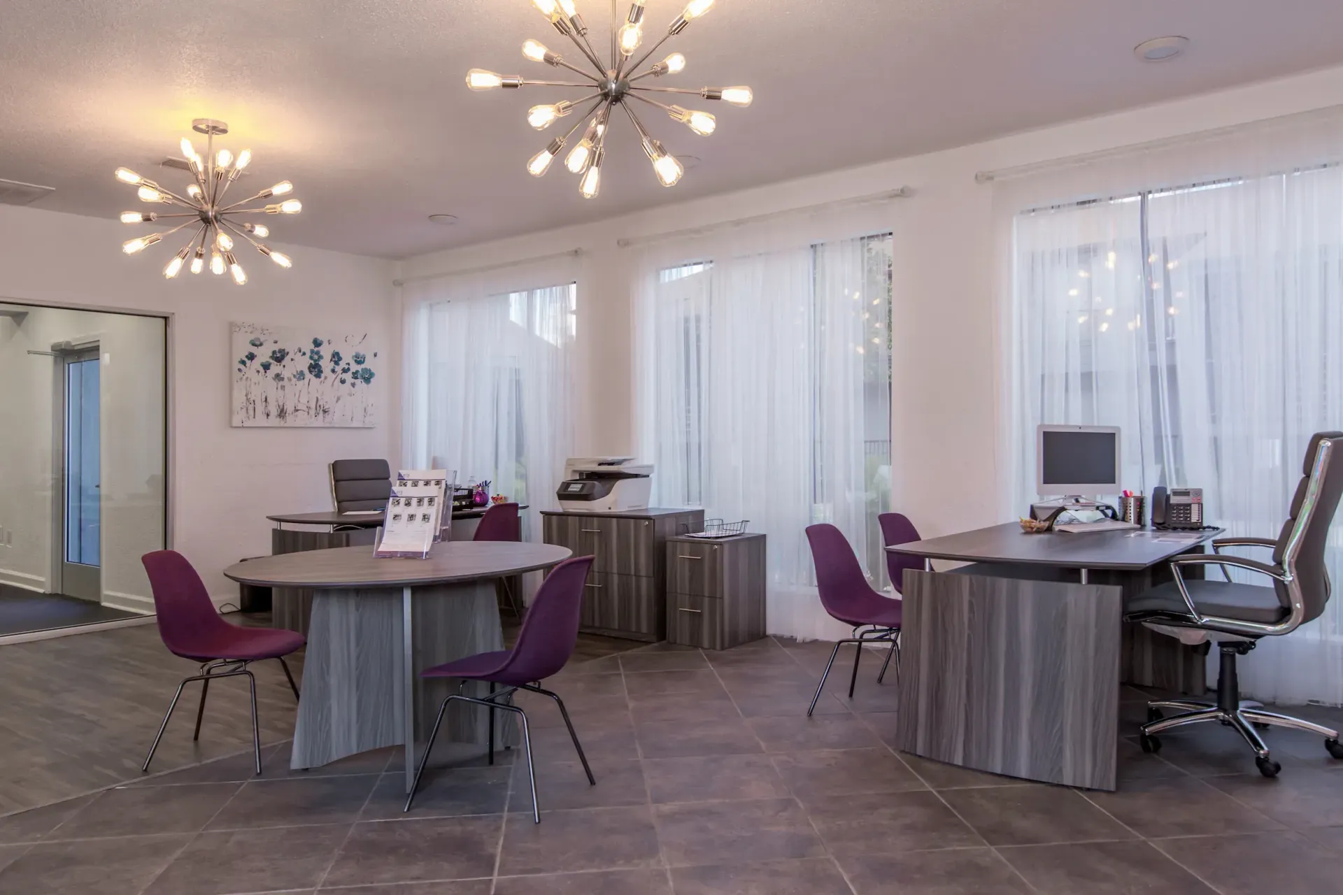 Leasing office at The Quinn at Westchase in Houston, TX.