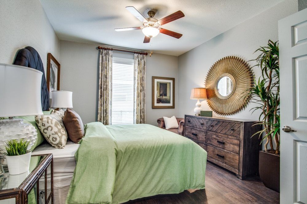 Bedroom at The Quinn at Westchase in Houston, TX.