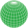 A green globe with a white grid around it