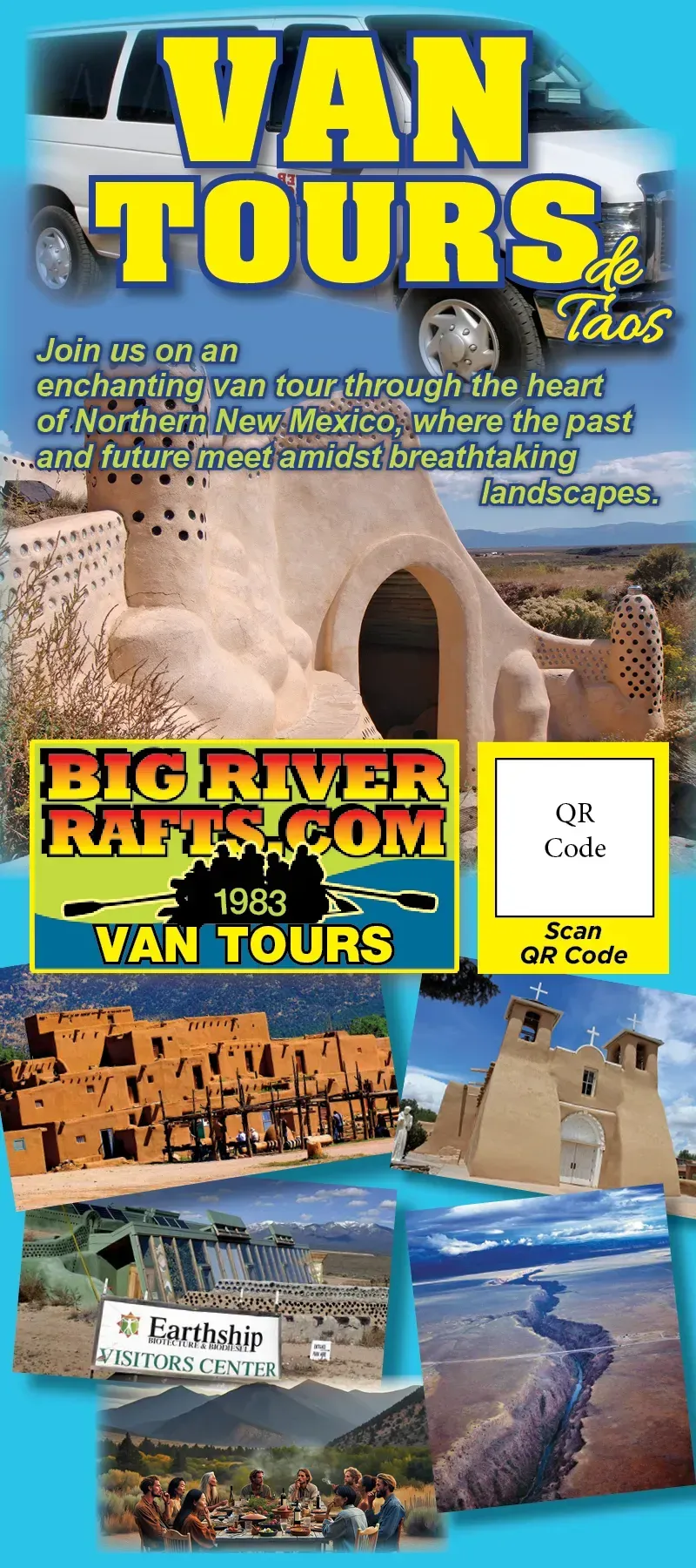 A poster for van tours by big river rafts.com