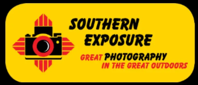 A yellow sign that says southern exposure great photography in the great outdoors