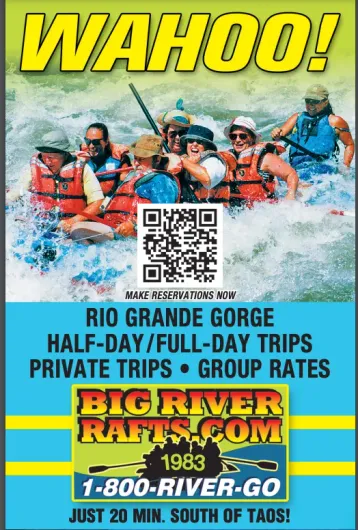 An advertisement for big river rafts in 1983