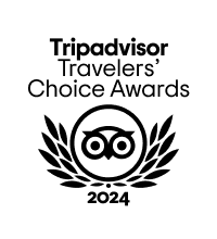 A black and white logo for tripadvisor travelers choice awards.