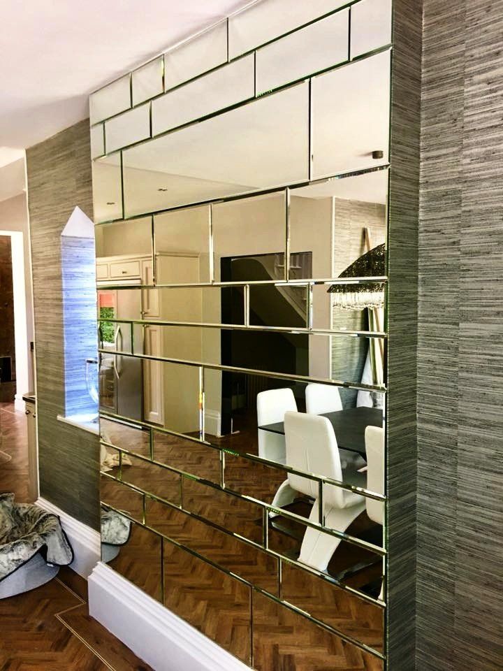 Wall of mirrors chimney breast