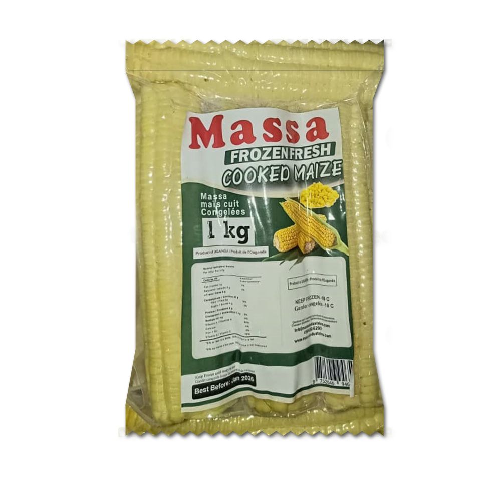 A bag of massa frozen fresh cooked maize