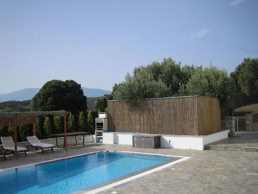 View of swimming pool, pergola and BBQ