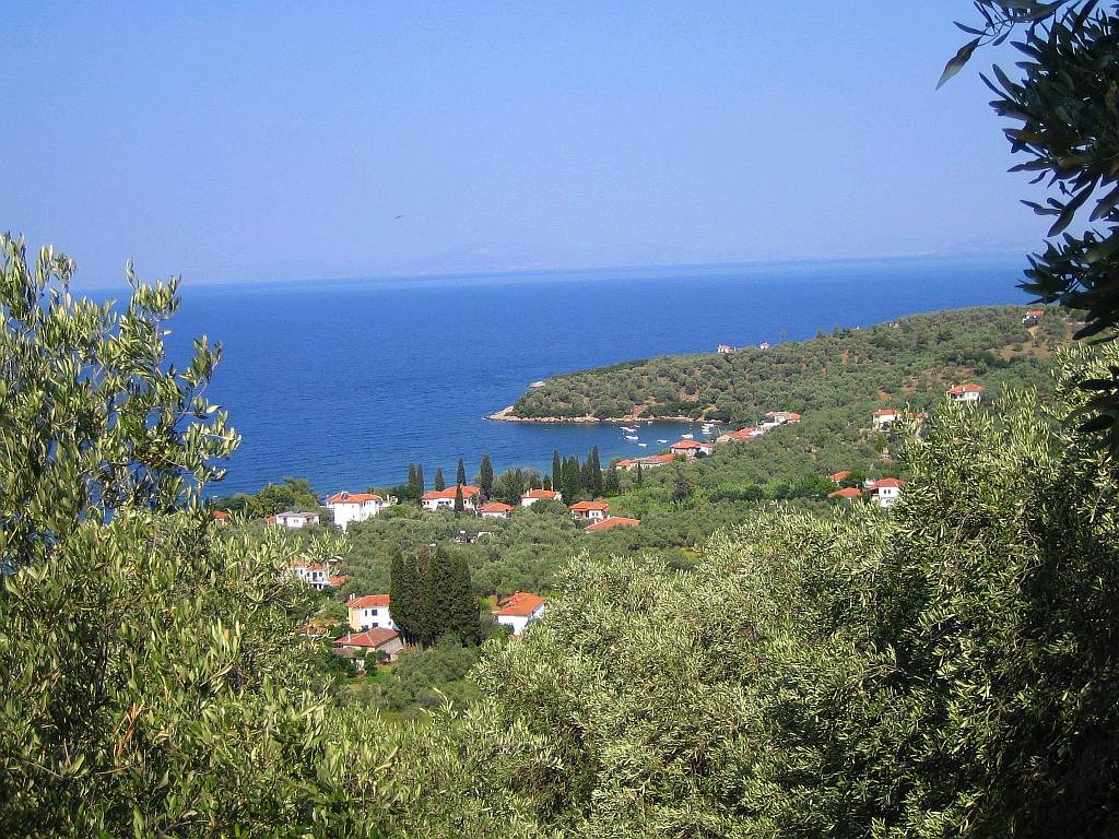 View over Kalamos village from villa