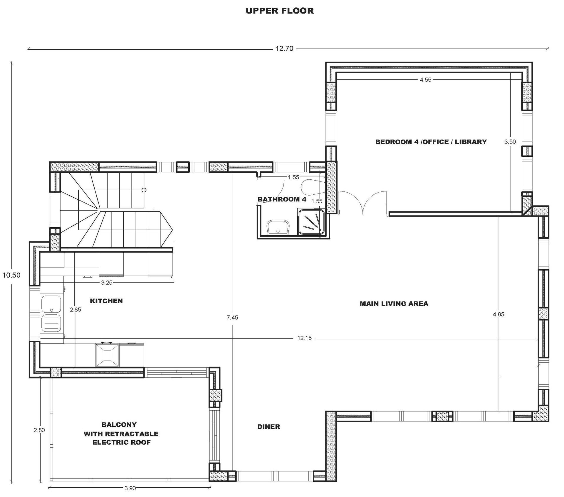 Villa floor plan - upper floor