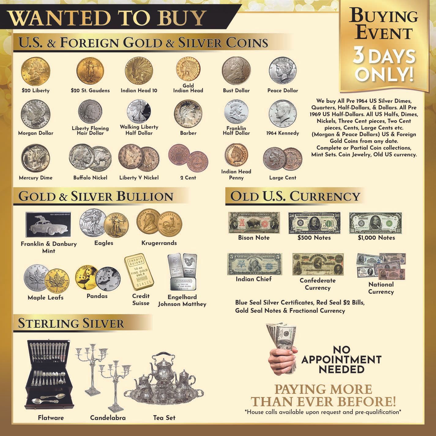 Coins, Bullion, & Currency