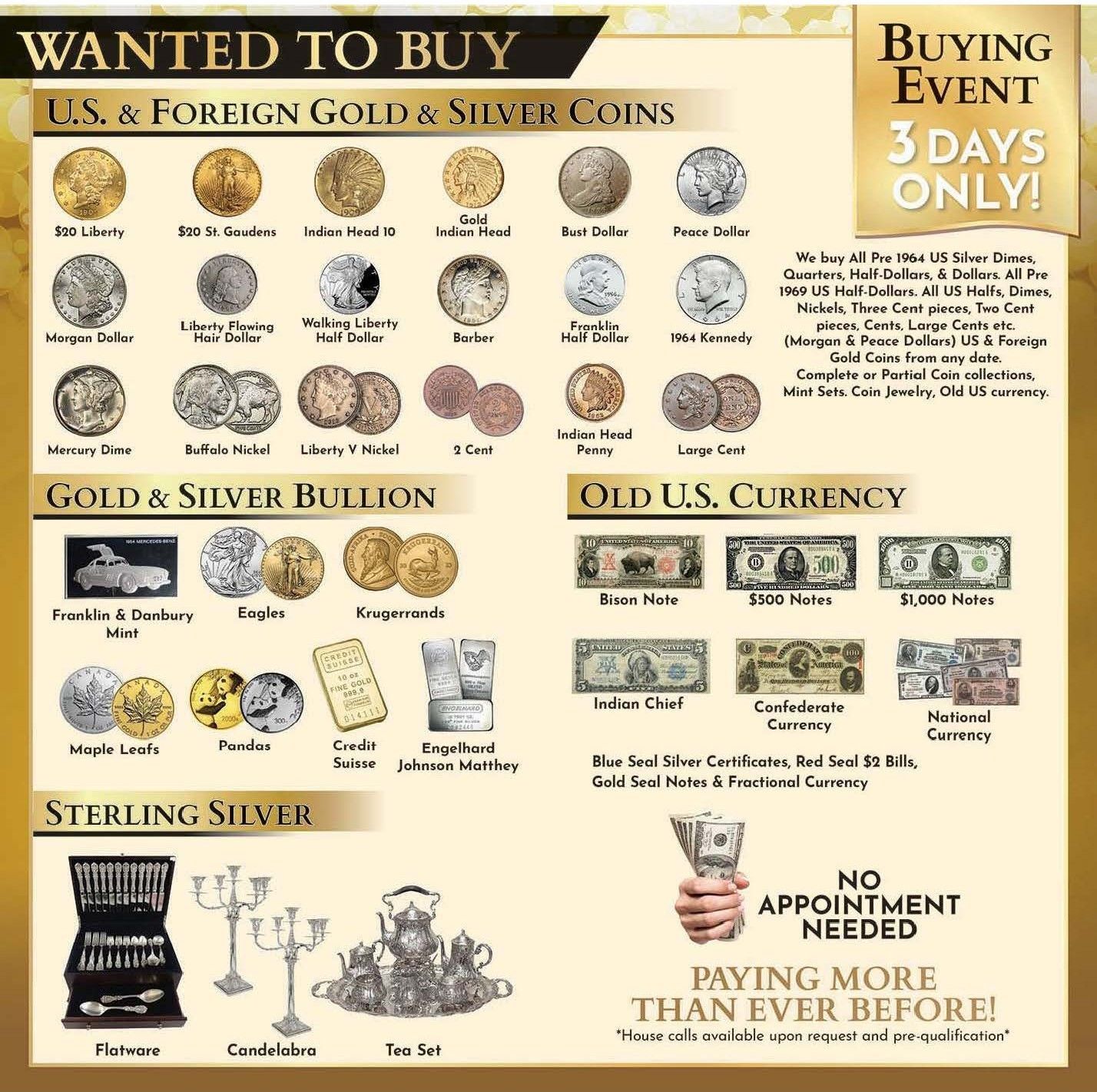 Coins, Bullion, & Currency