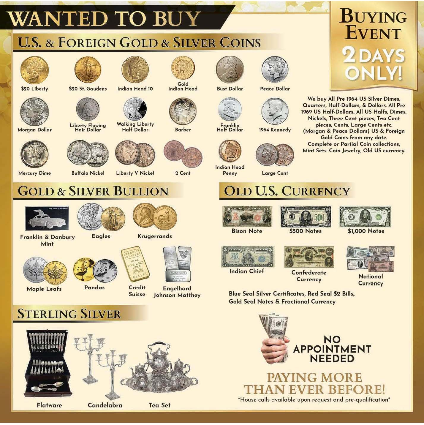 Coins, Bullion, & Currency