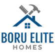 Logo: Blue house icon with crossed hammer and ruler, "Boru Elite Homes" text.