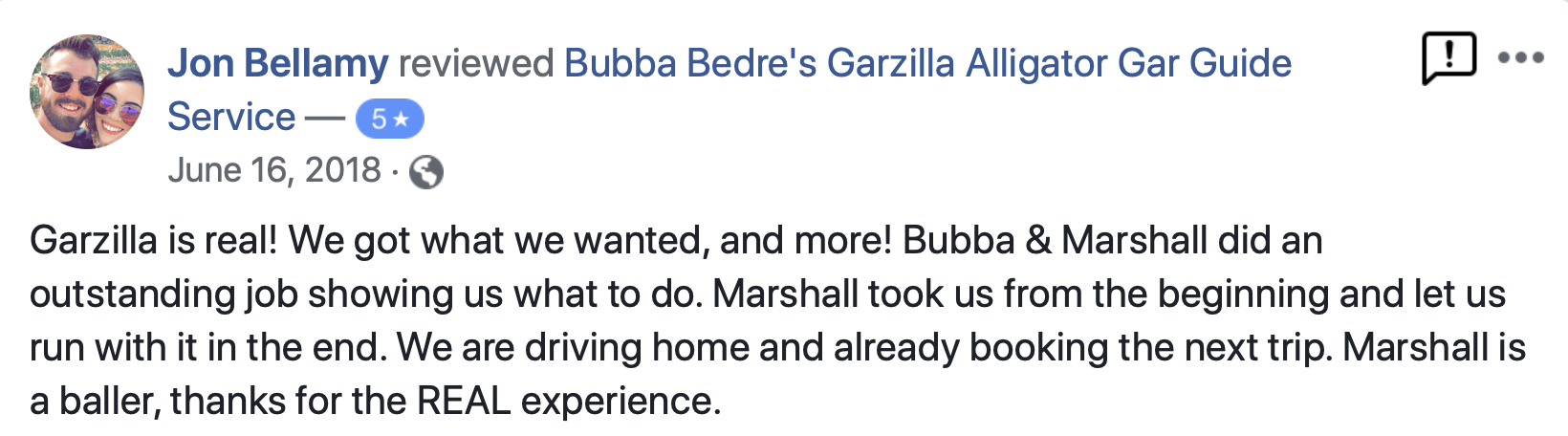 Jon Bellamy's review of a guided tour. Text says 