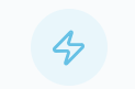 Light blue lightning bolt icon inside a pale blue circle