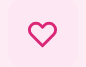 Pink outline heart icon on a light pink background
