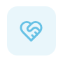 Blue heart-shaped logo with a stylized line inside on a light blue rounded square background