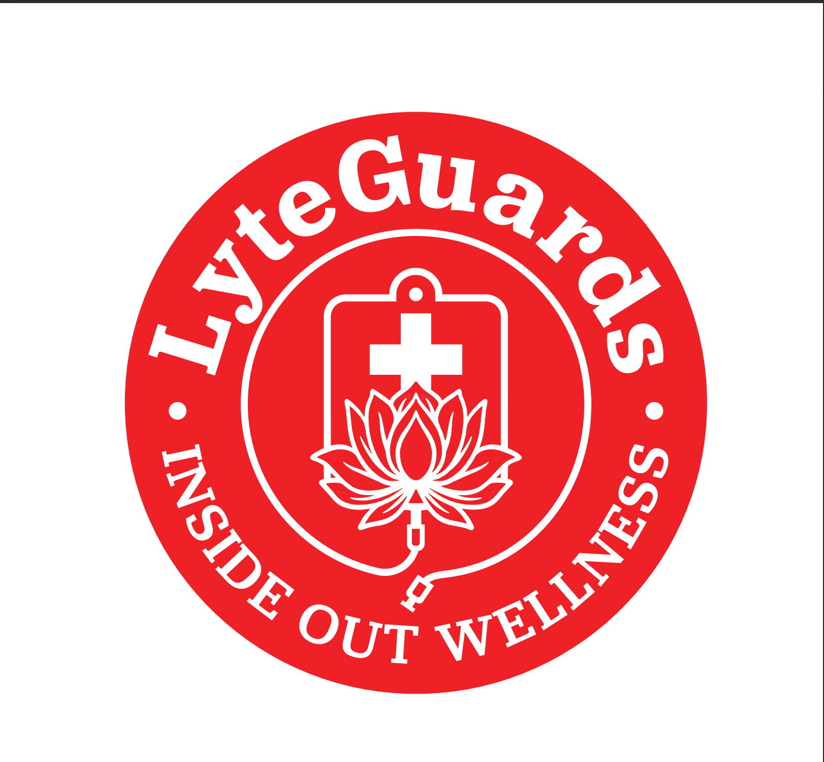 The logo for lyte guards iv wellness has a red cross on it.