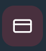 White credit card icon on a dark purple rounded square background.