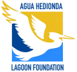 Logo of the Agua Hedionda Lagoon Foundation: a white bird flying against blue and yellow blocks.