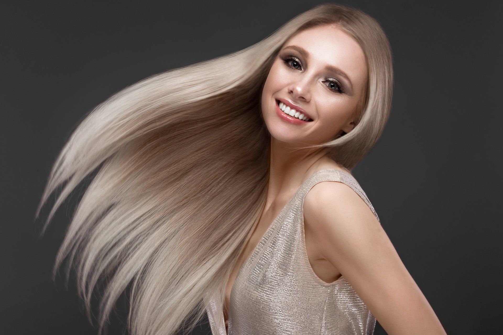 Blond woman with Keratin Smoothing Treatment